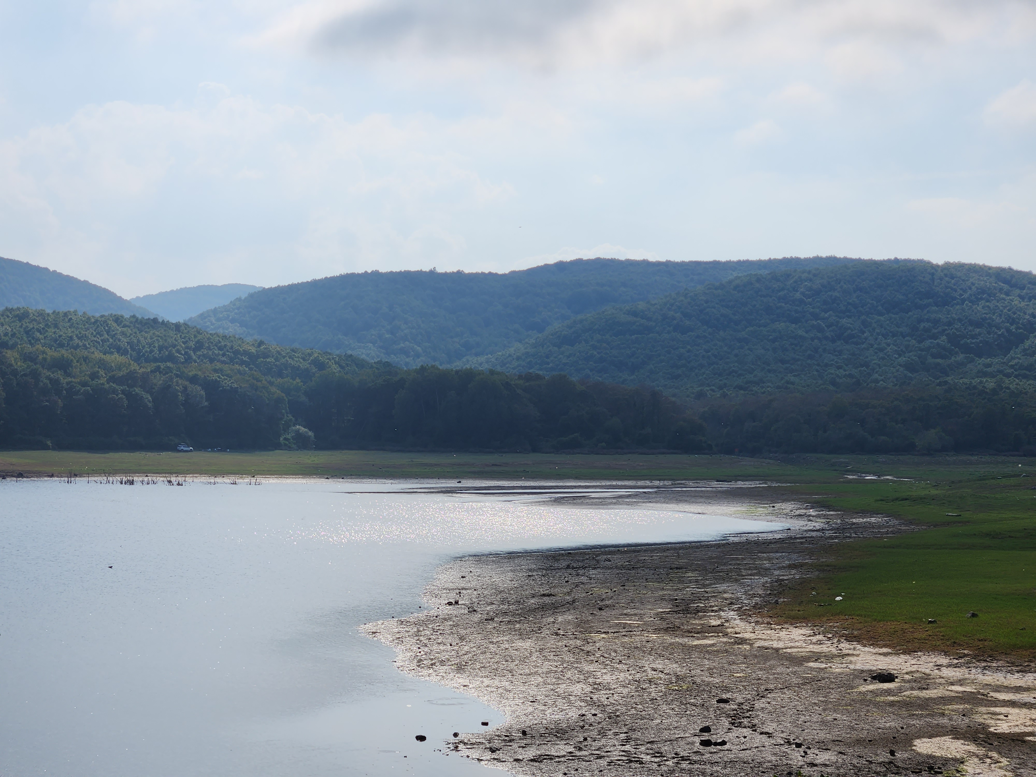 View of the pond from the dam nearby