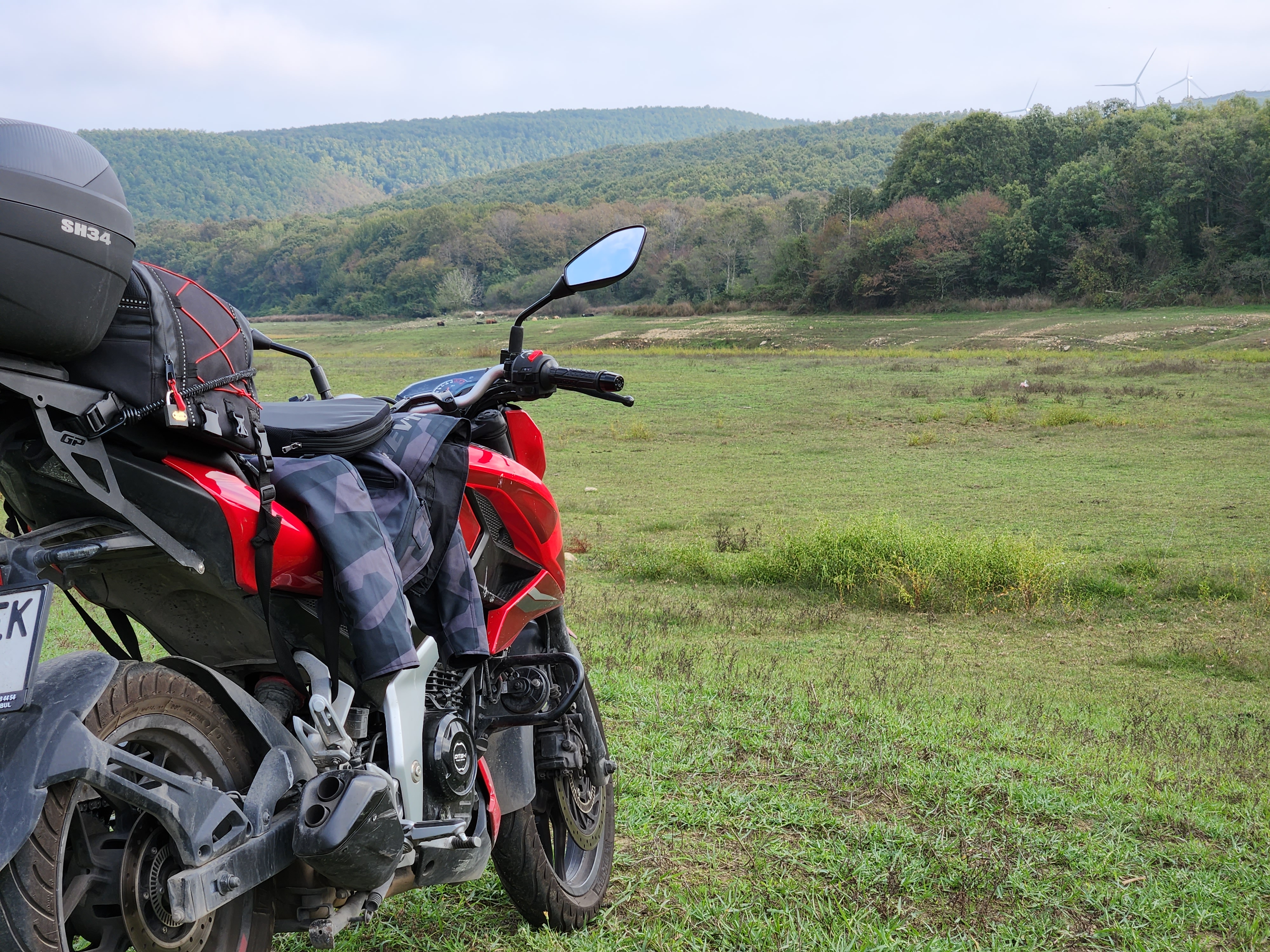 My motorcycle in the middle of the plain area